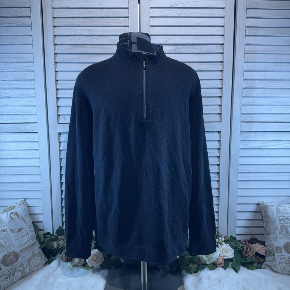 Tommy Bahama Cotton Reversible‎ Sweatshirt Mens XL Blue  Black